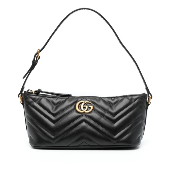 Gucci Black GG Marmont Shoulder Bag - Picture 1 of 9